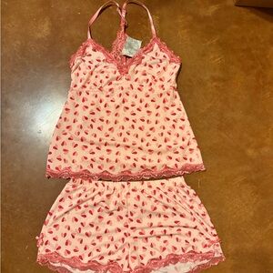 NWT Pink Heart Print Women's Sleepwear Set